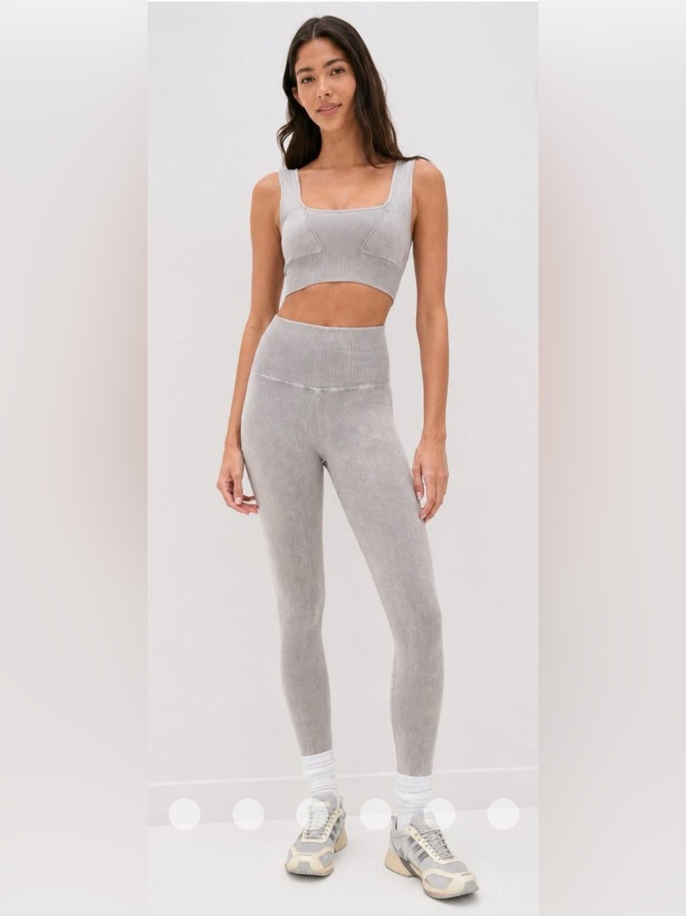 FP Movement Matching Good Karma Set M/L Grey Heathered Crop Top & Leggings